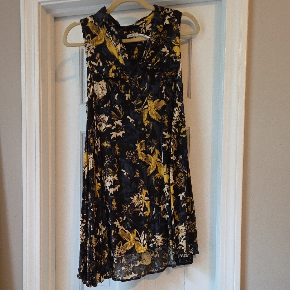 Kimchi Blue Black and Gold Floral Mini Dress